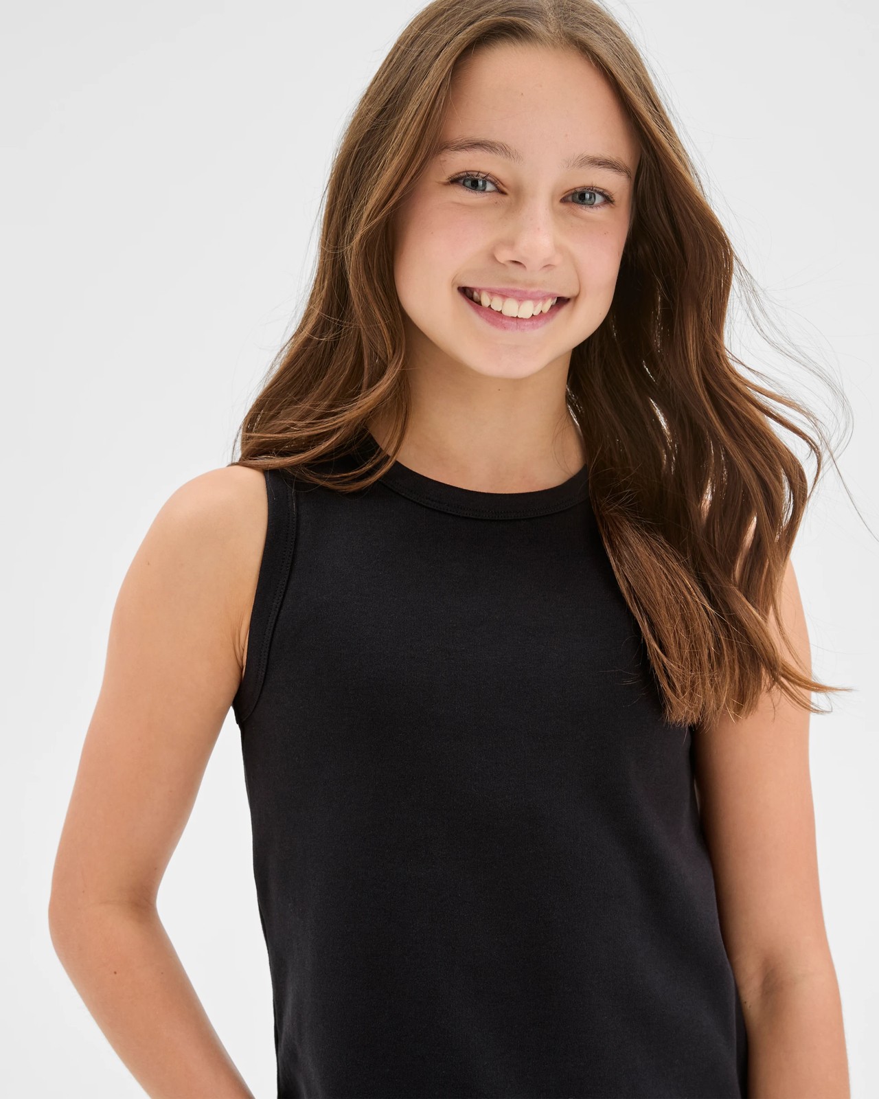 Australian Cotton Essential Interlock Tank Top - Black 3 of 6