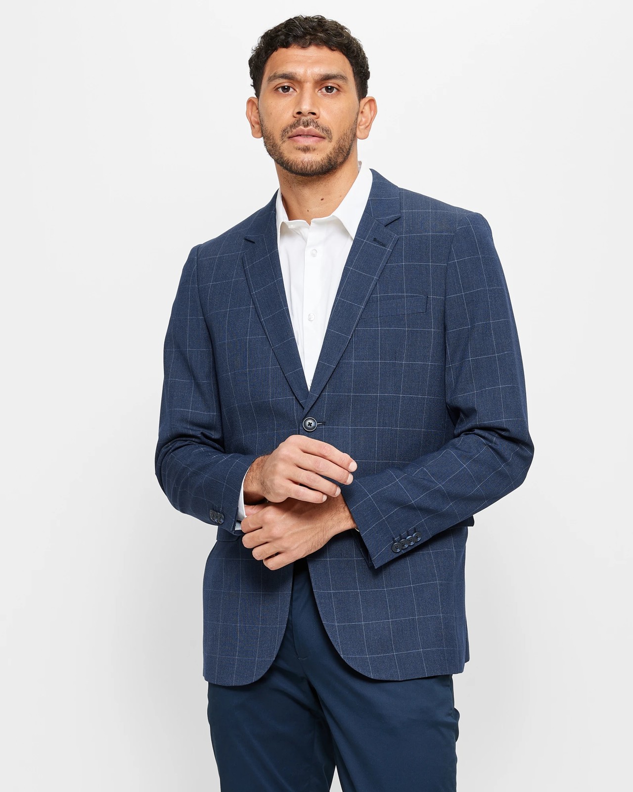 Mens hot sale windowpane blazer