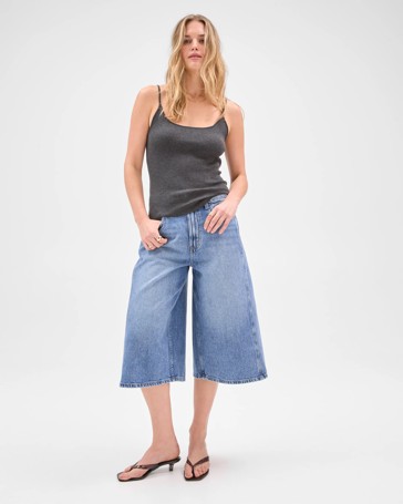 Lily Loves Australian Cotton Blend Longline Denim Bermuda Shorts