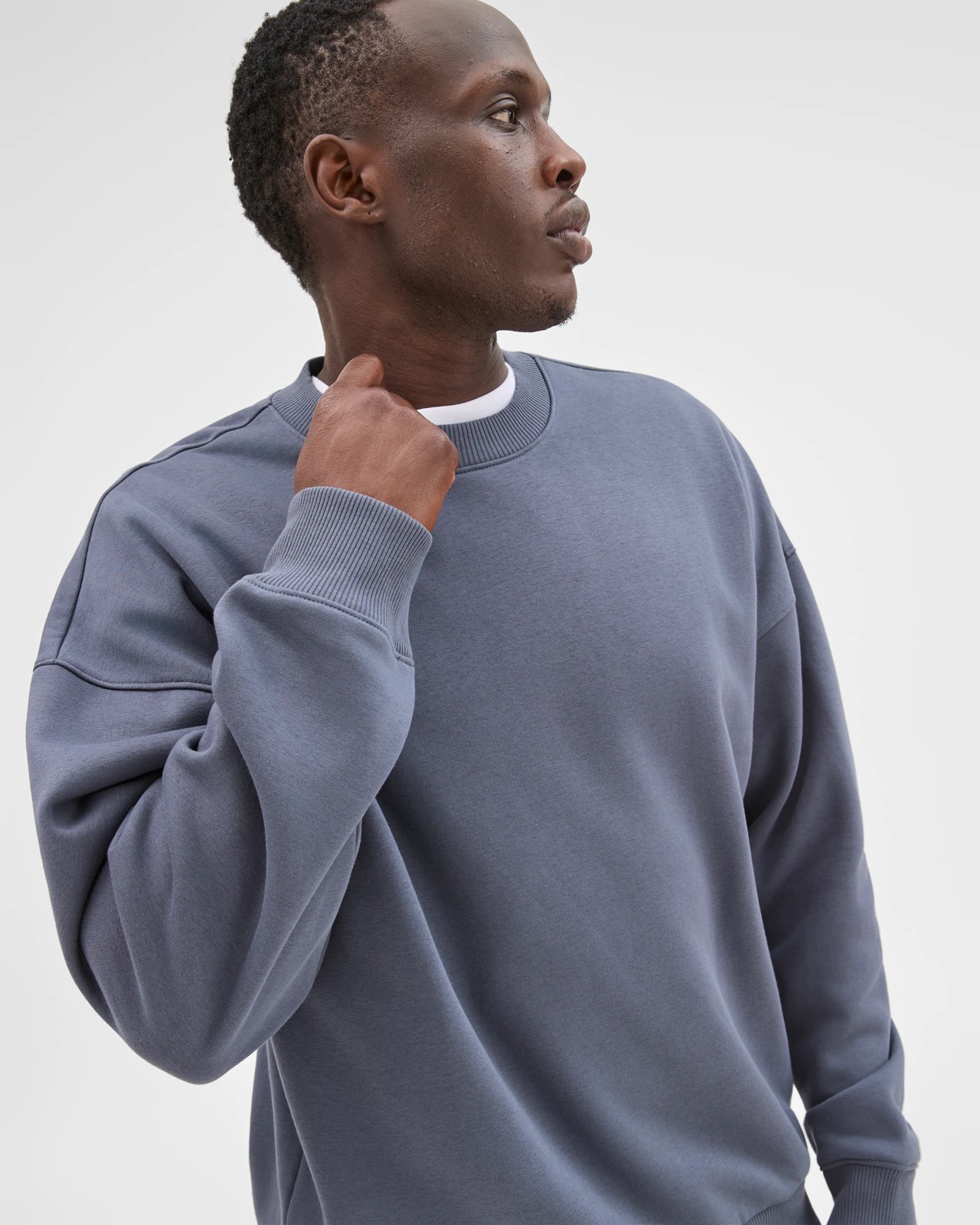 Commons Australian Cotton Blend Oversized Heavyweight Sweat Top - Ombre Blue 5 of 5