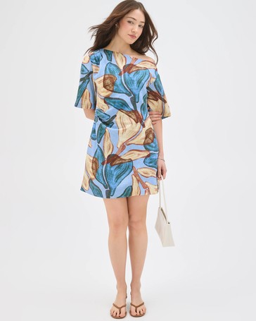 Lily Loves European Linen Off Shoulder Mini Dress