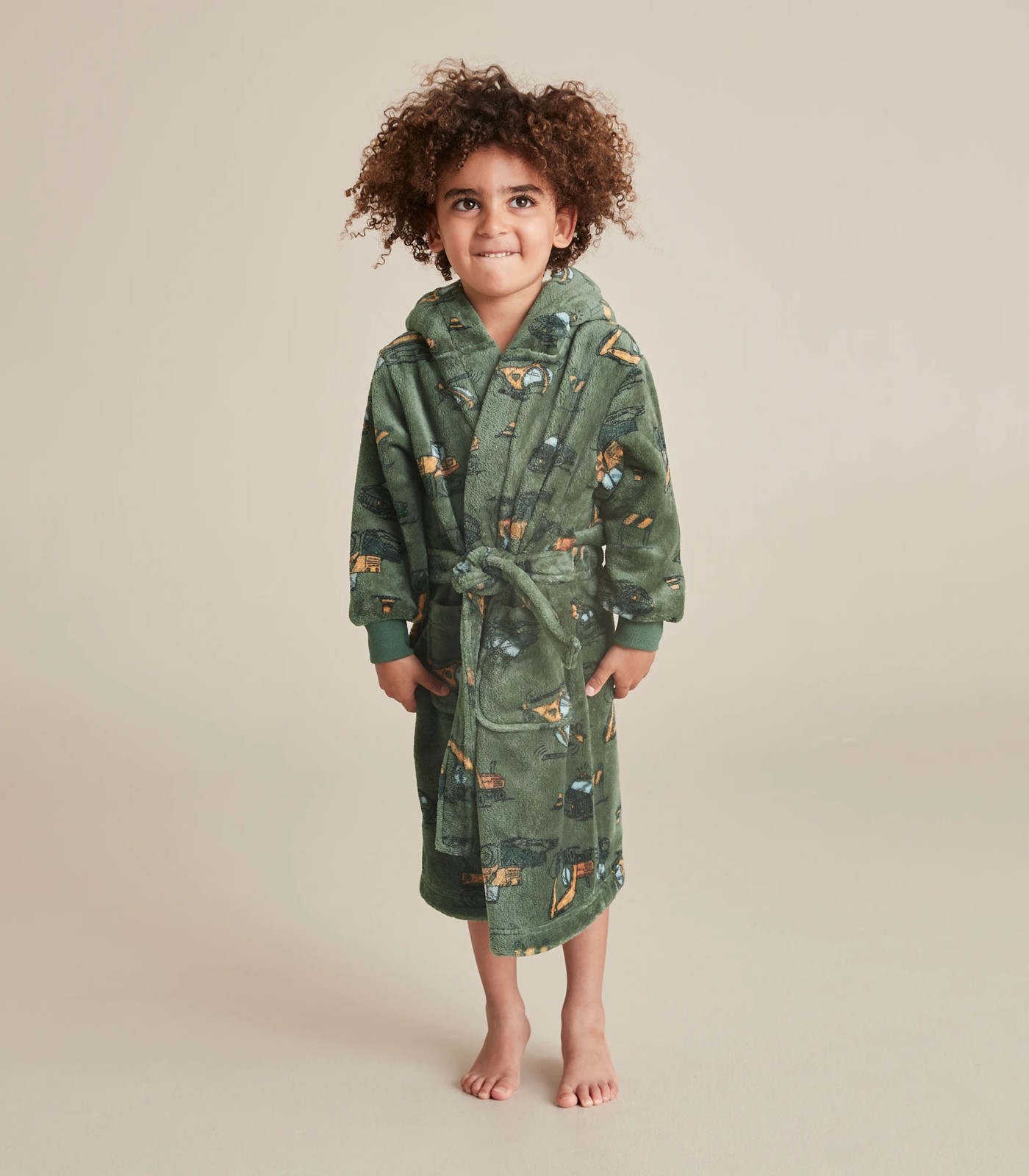 Kids Construction Fleece Dressing Gown Target Australia