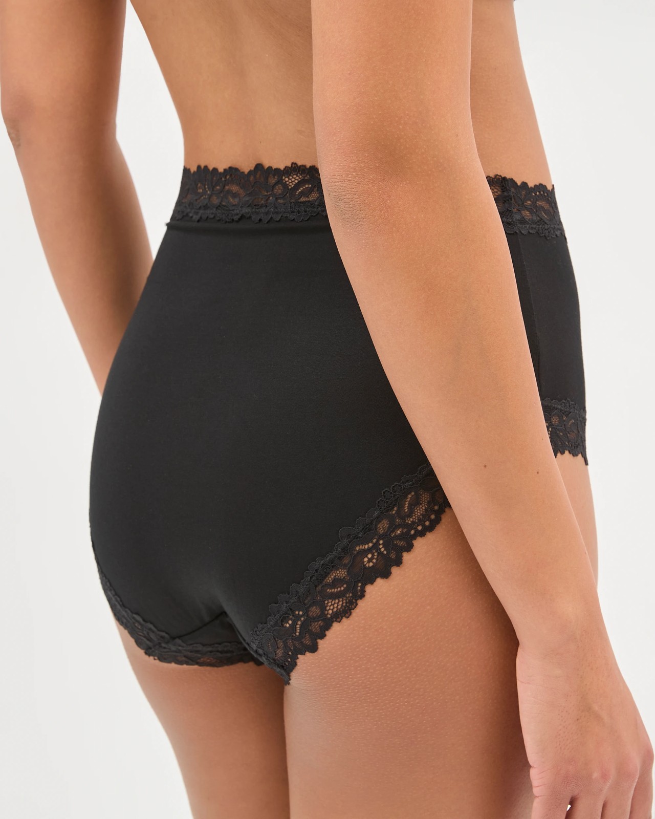 2 Pack Modal and Lace Full Briefs - Black 4 of 6