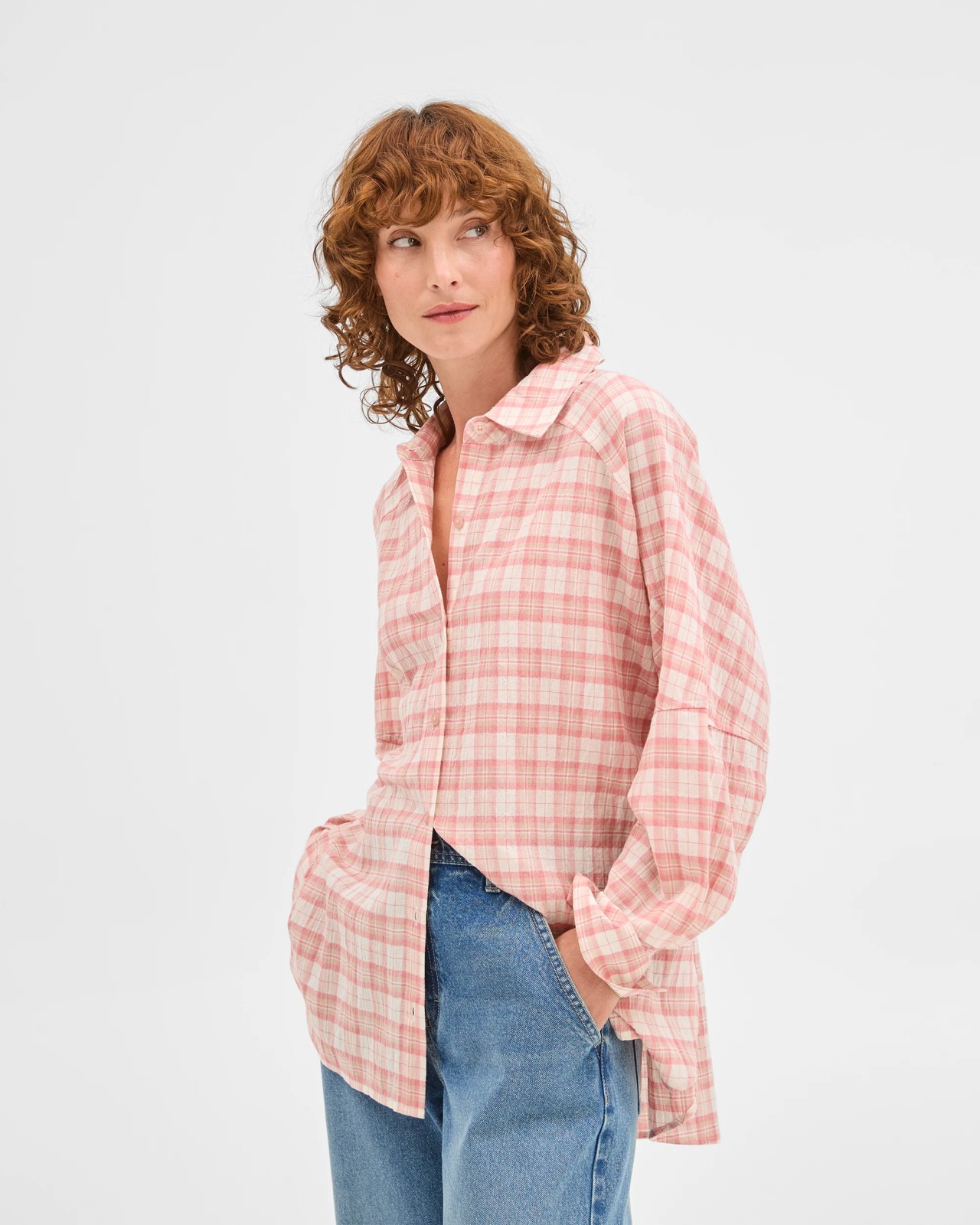 Australian Cotton Check Shirt - Elderberry Check 4 of 5