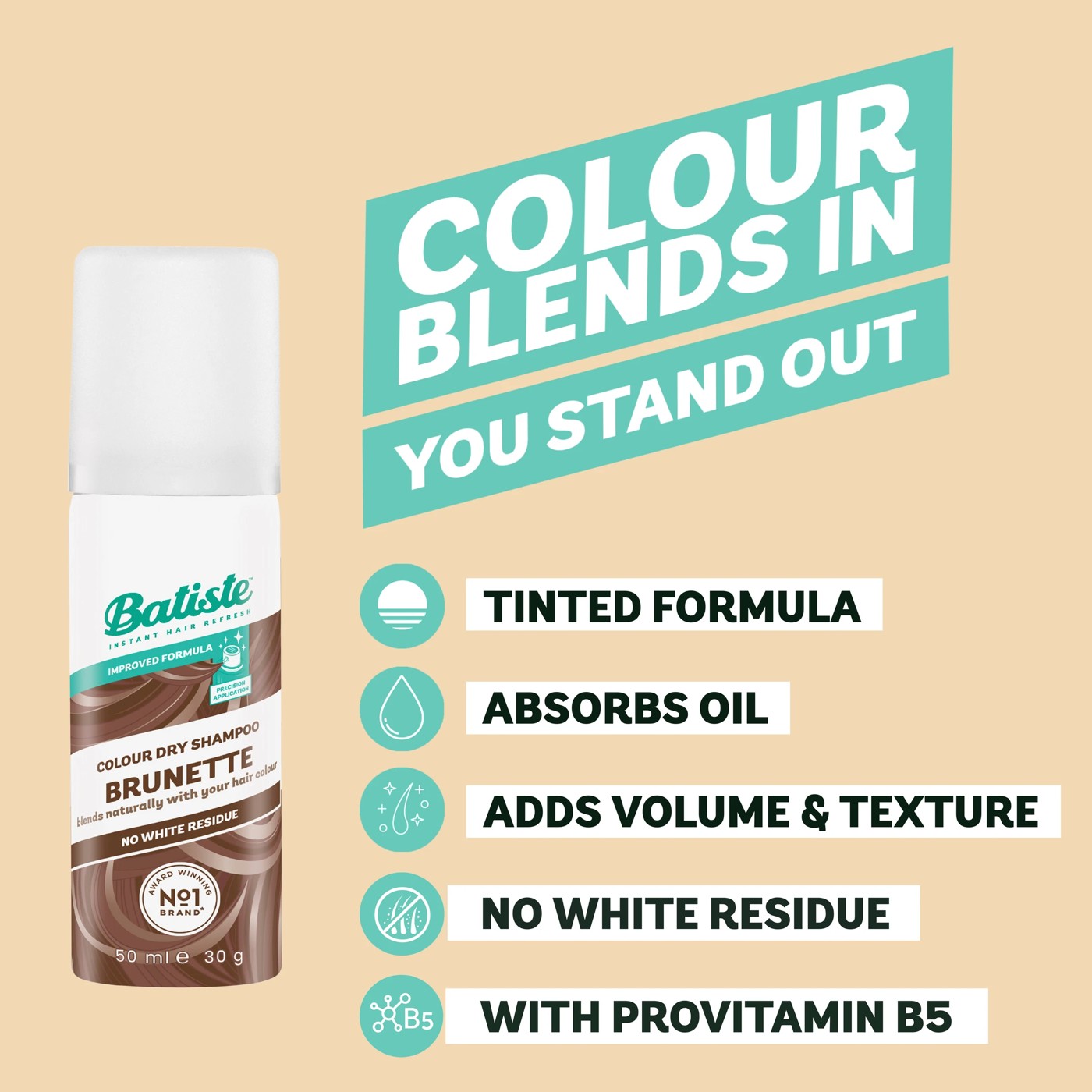 Batiste Brunette Colour Dry Shampoo 50ml 3 of 6