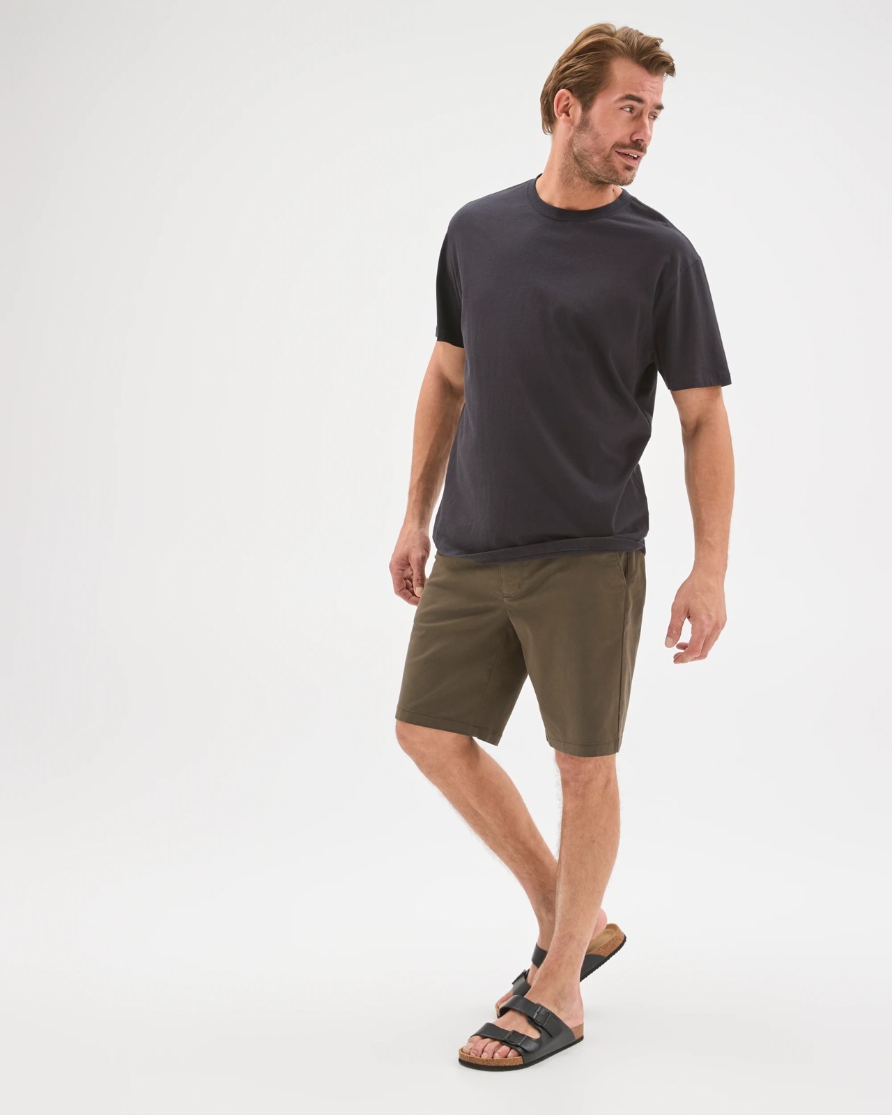 Australian Cotton Regular Chino Shorts - Black Olive 3 of 5