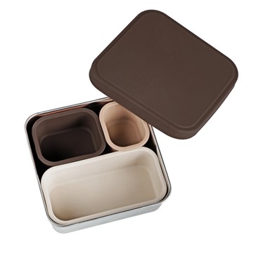 Anko Stainless Steel Silicone Lunch Box - Brown