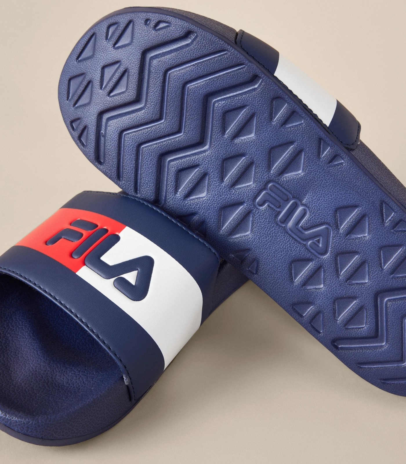 Navy fila outlet slides