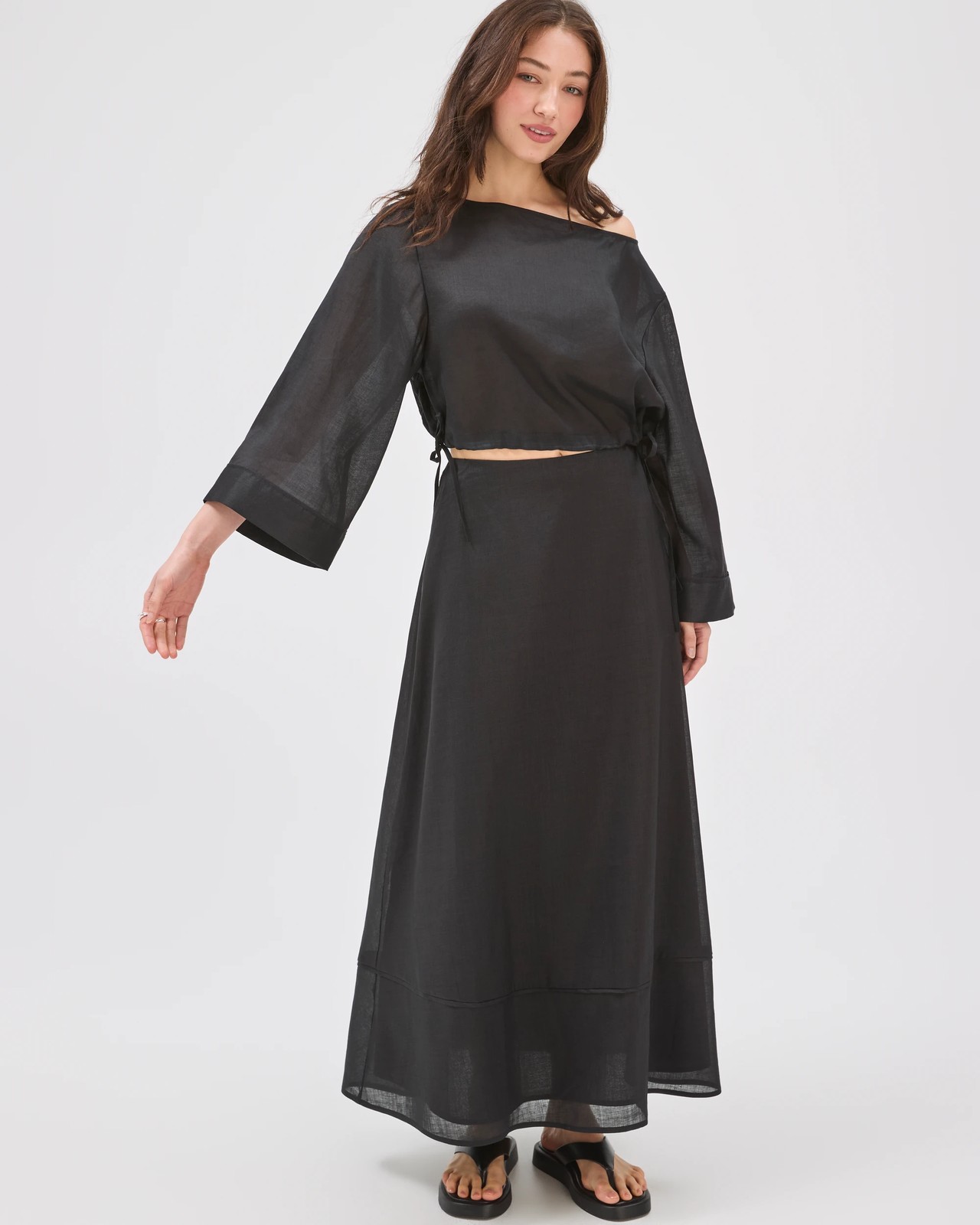 Lily Loves Ramie Off Shoulder Top - Black 5 of 6