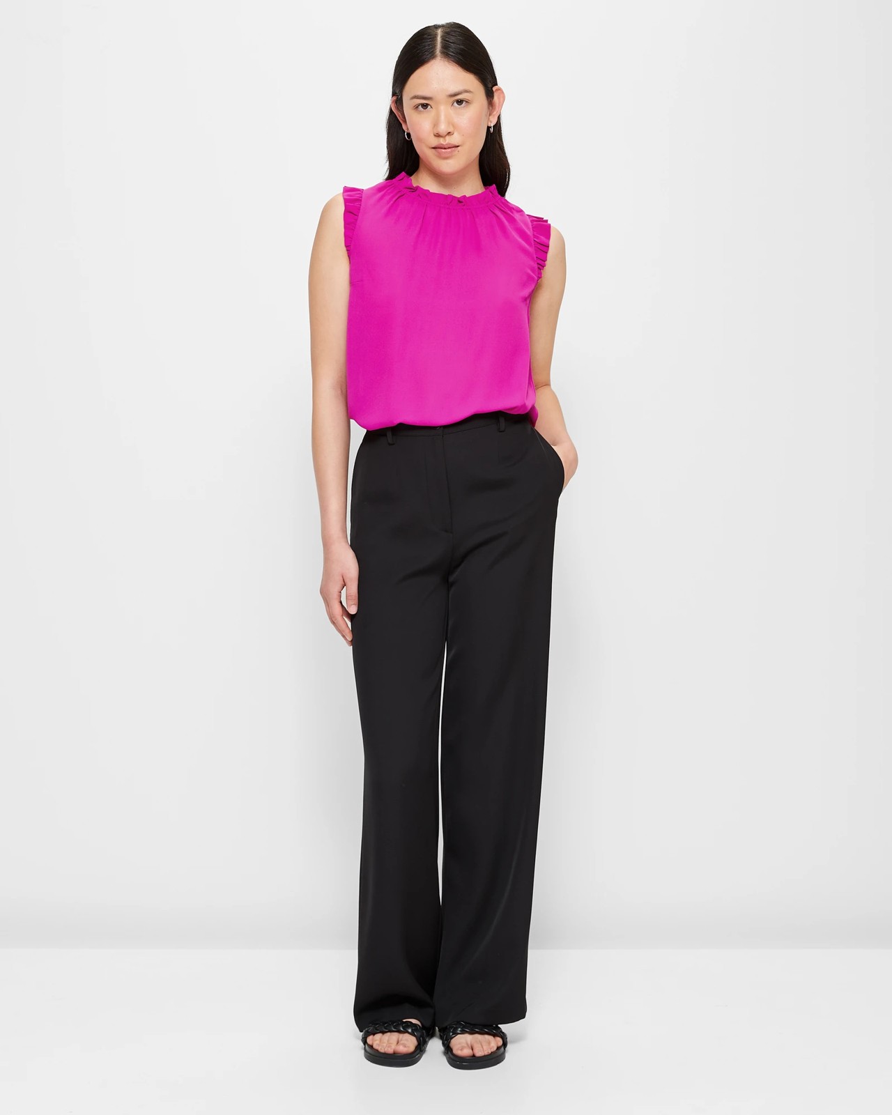 Ruffle Neck Tank Top - Preview 2 of 5