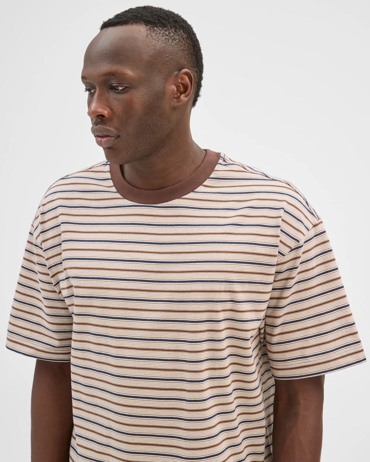 Commons Australian Cotton Stripe T-Shirt - Brown Stripe 5 of 6