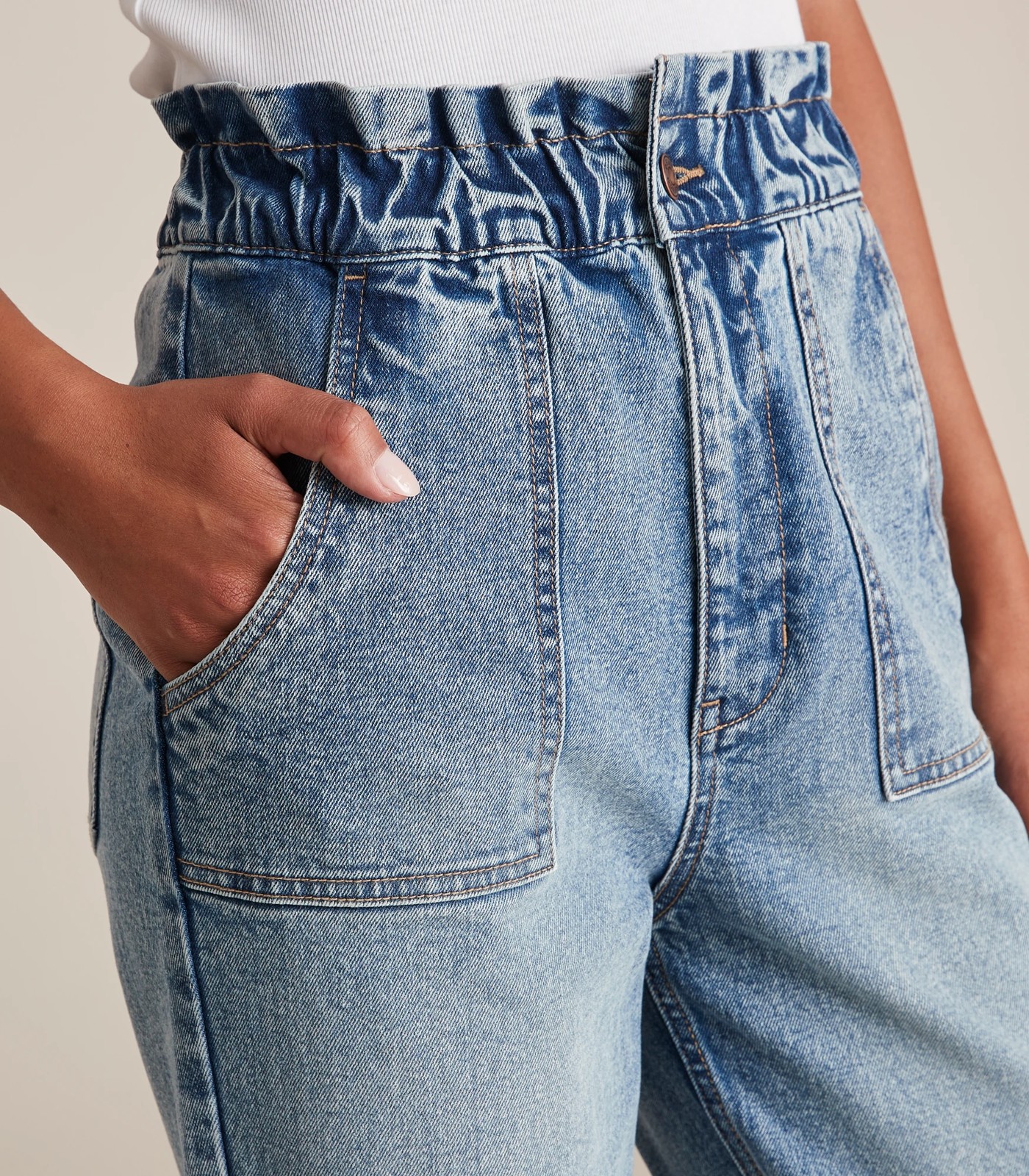 Gracie Denim Paperbag Super High Rise Ankle Length Jeans 5 of 6