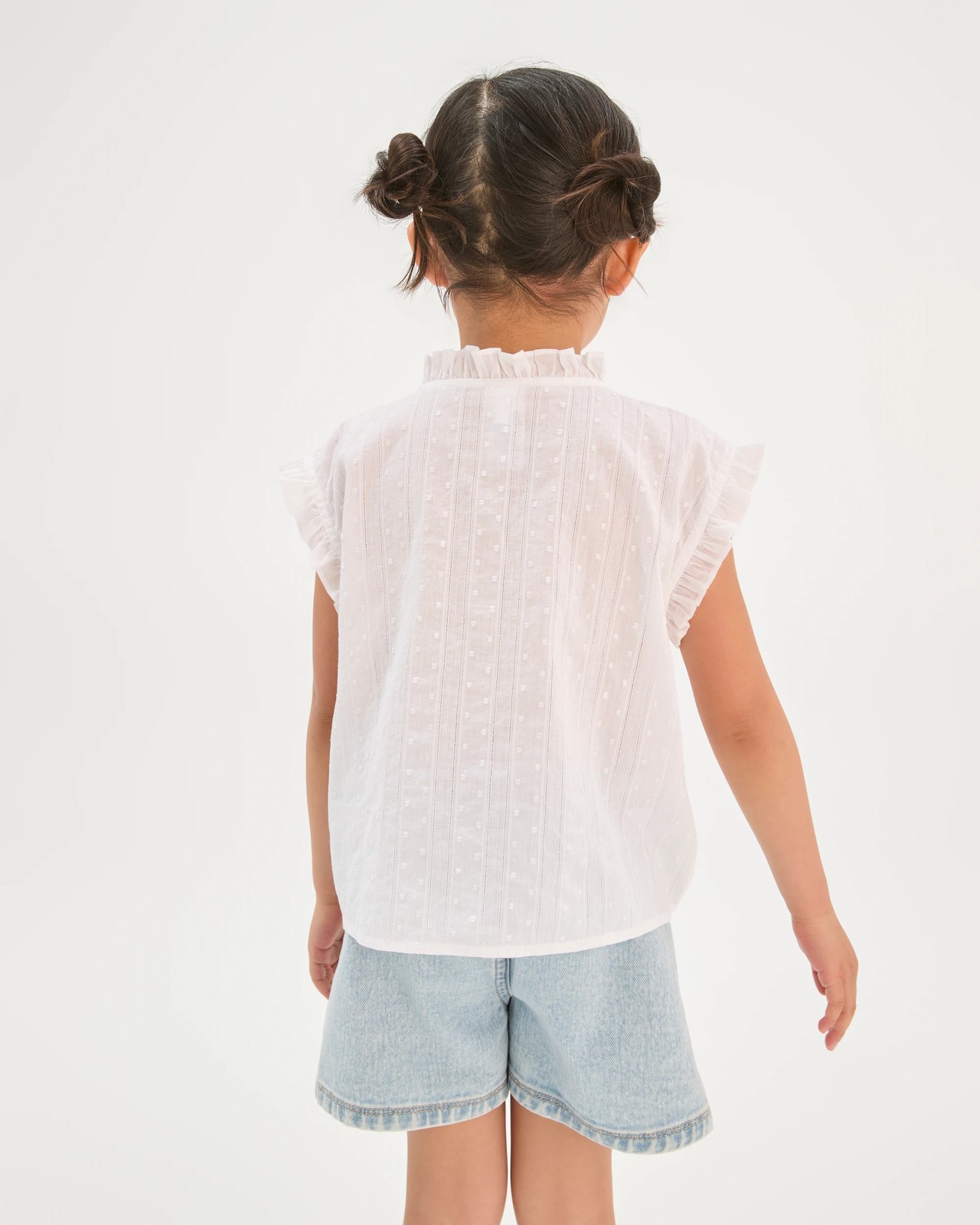 Cotton Sleeveless Woven Broderie Shirt - white broderie 4 of 6