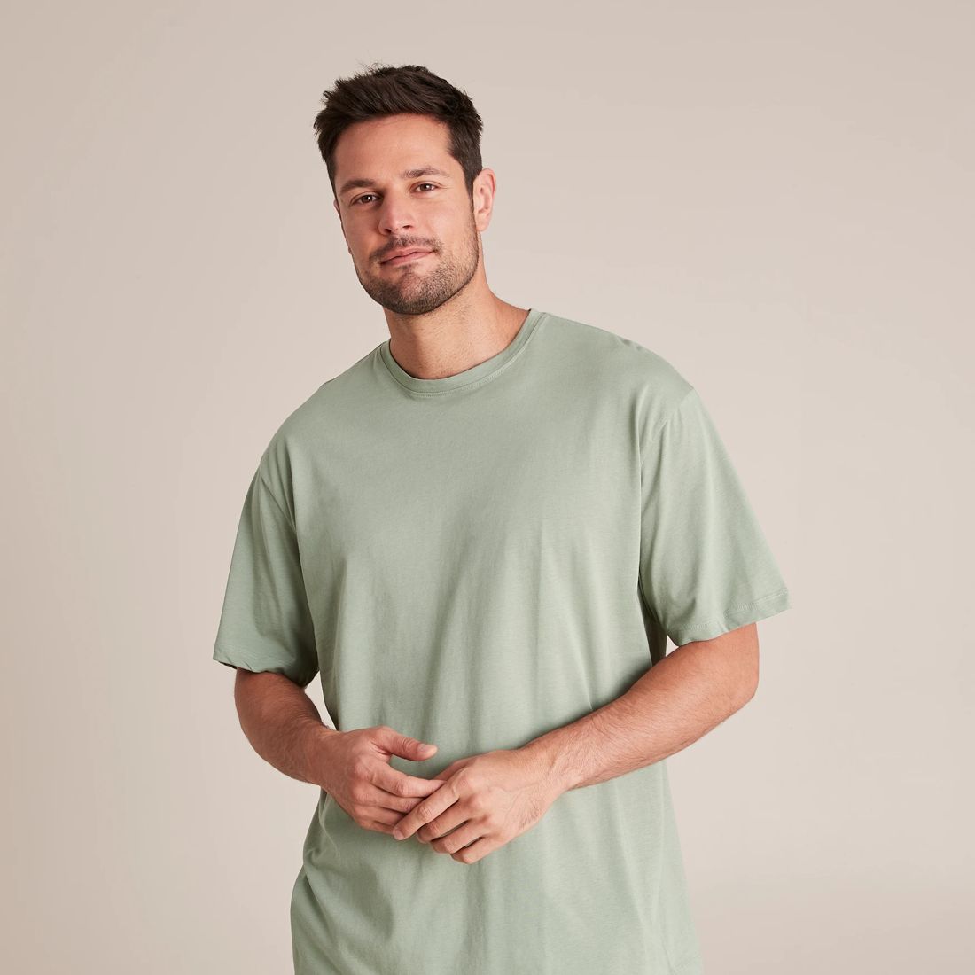 Organic Cotton Printed Oversized T-shirt - Blue