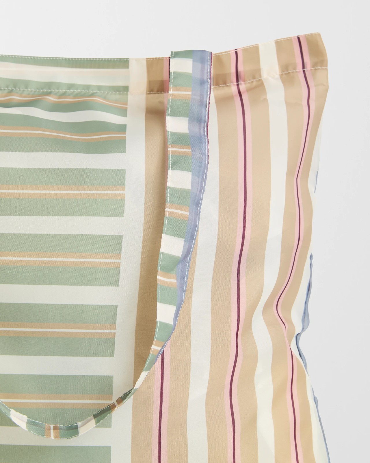 Fold Up Shopper Tote Bag - Multi Stripes 2 of 3