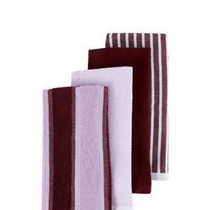 Anko 4 Pack Lilac Stripe Terry Tea Towels product image