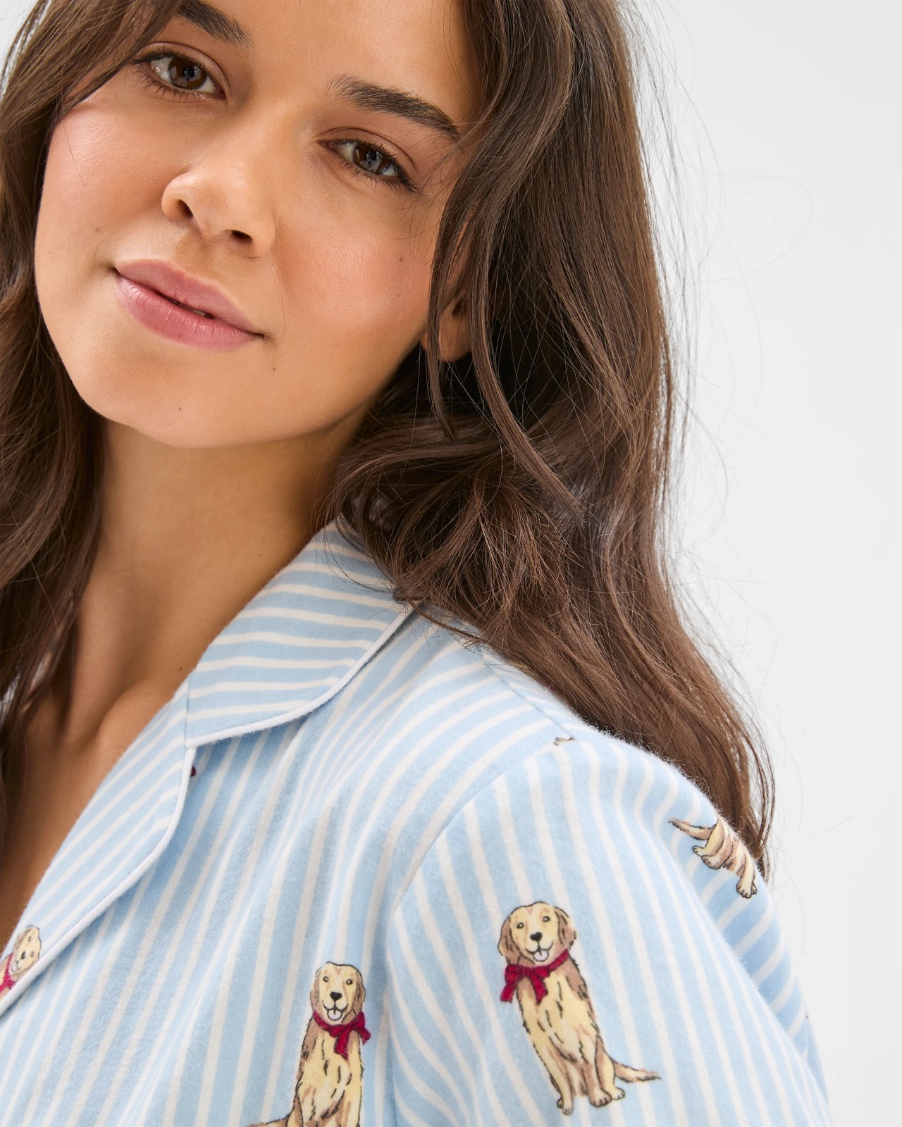 Australian Cotton Flannelette Pyjama Set - Golden Retriever Stripe 5 of 6