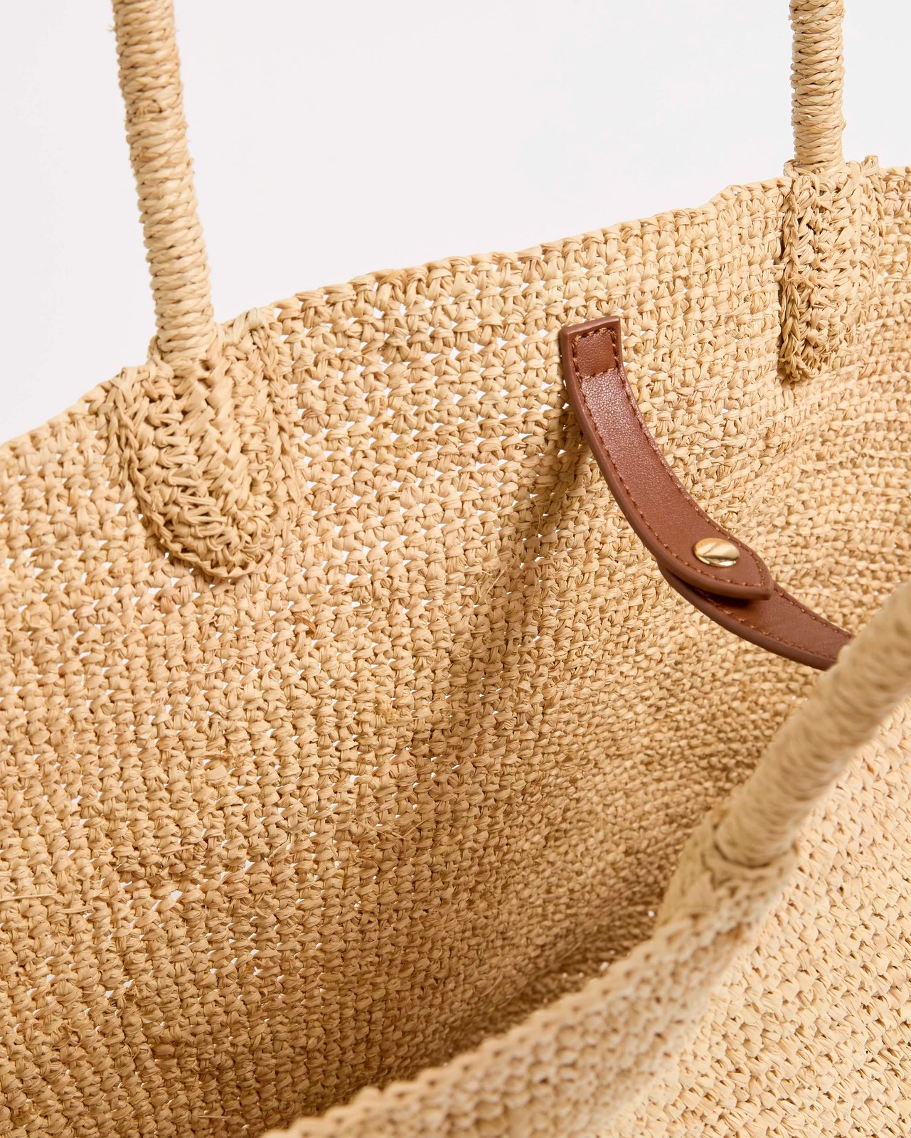 Raffia Straw Basket Tote Bag - Light Natural 2 of 2
