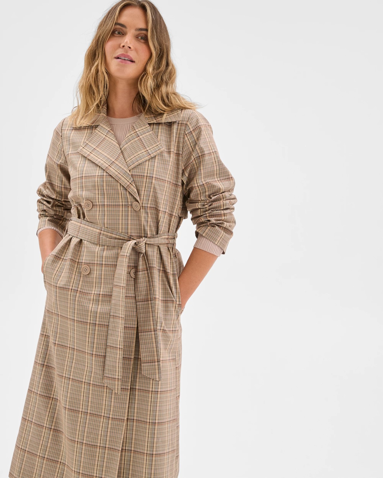 Australian Cotton Check Trench Coat 5 of 6