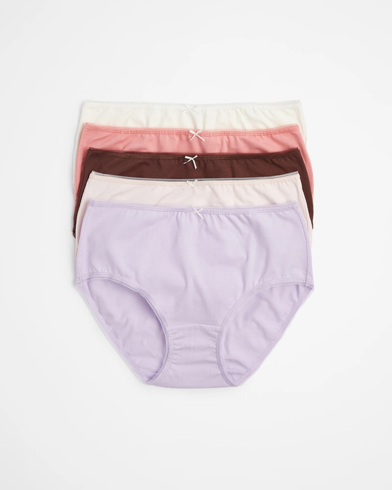 Pack of 5 - Assorted Midi Briefs with Elasticated Waistband