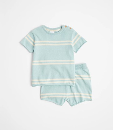 Baby Knit Tee and Short 2 Piece Set