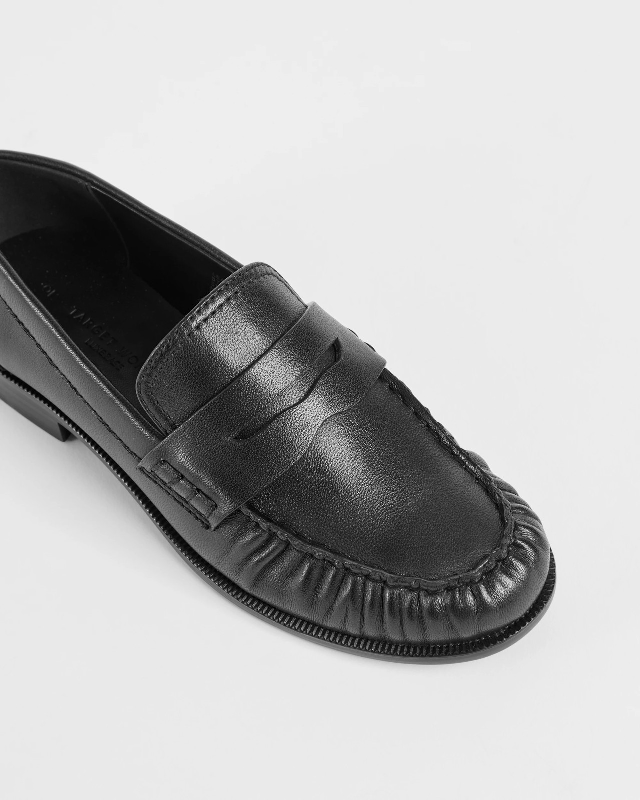 Genuine Leather Gathered Loafers - Black 4 of 4