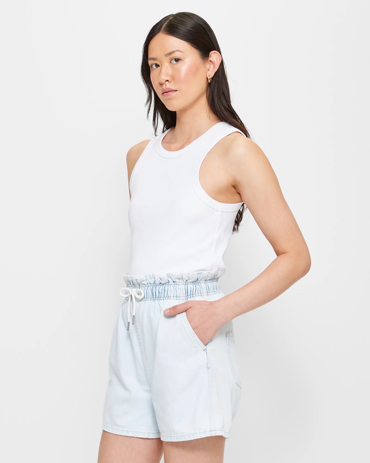 Relaxed Paperbag Denim Shorts | Target Australia