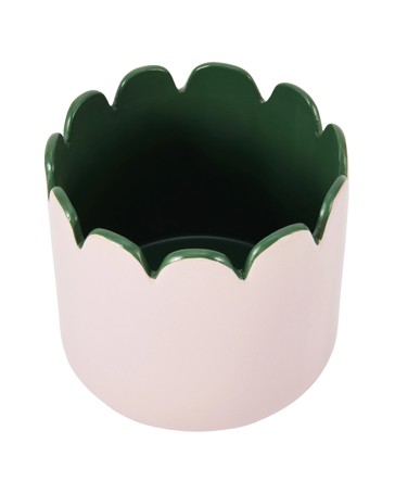 Anko Pink Scallop Edge Ceramic Pot