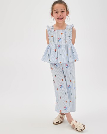 Fashion Woven Top and Pants 2 Piece Set