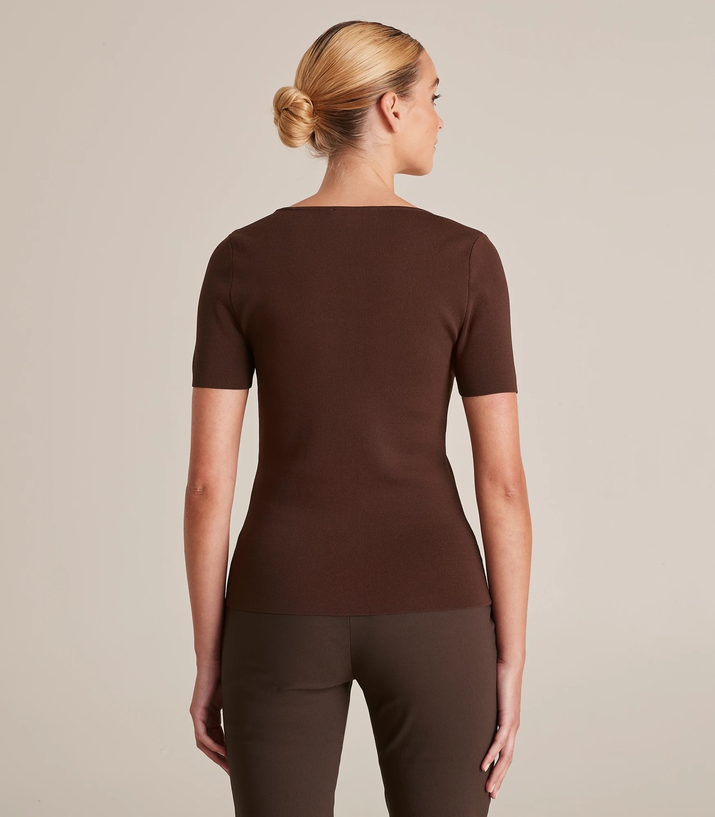 Preview Scoop Neck Crepe Knit T-Shirt 4 of 5