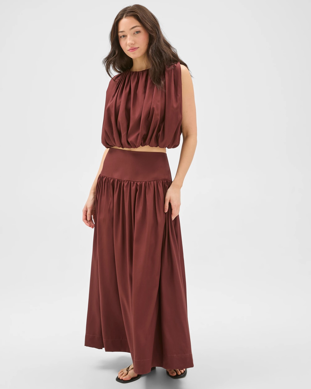 Lily Loves Lyocell Sleeveless Blouson Blouse - Ganache 3 of 5