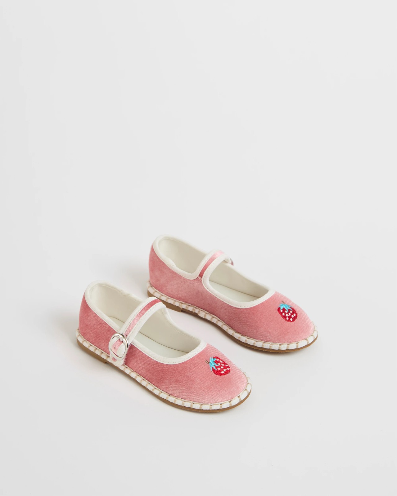 Embroidered Fruit Espadrille Pumps - Pink Strawberry 2 of 3