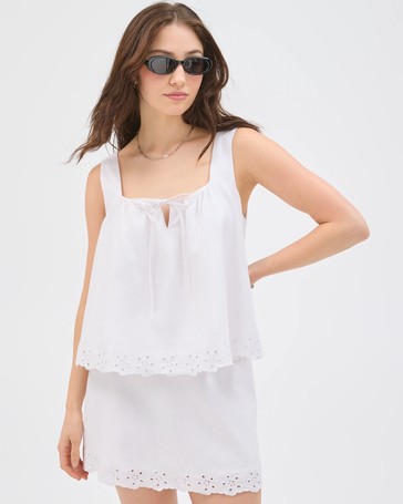 Lily Loves European Linen Blend Embroidered Cami