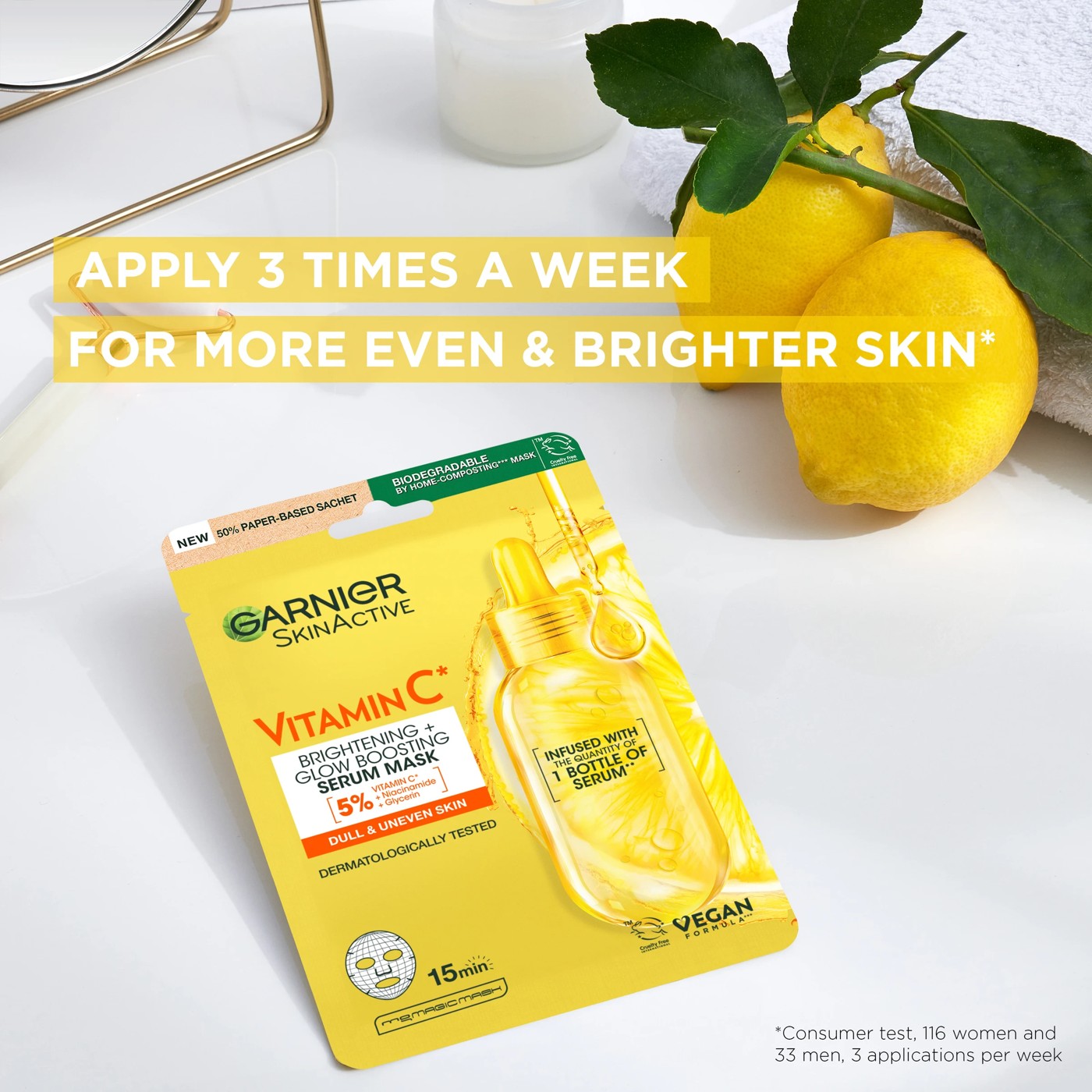 Garnier SkinActive Sheet Mask - Vitamin C and Hyaluronic Acid 3 of 5
