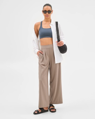 Active Travel Wide Leg Woven Pants