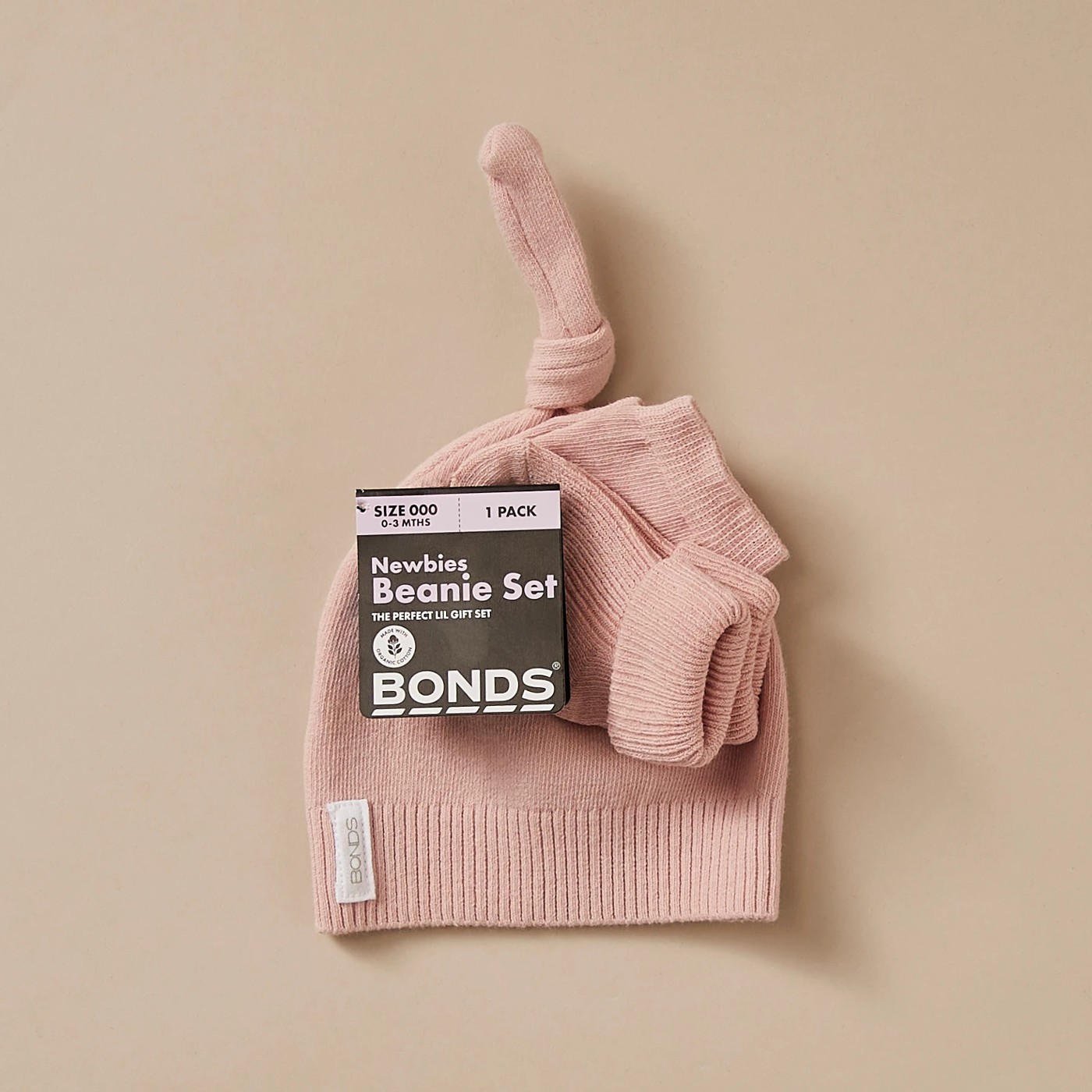 Baby Bonds Organic Cotton Newbies Beanie Set 3 of 3