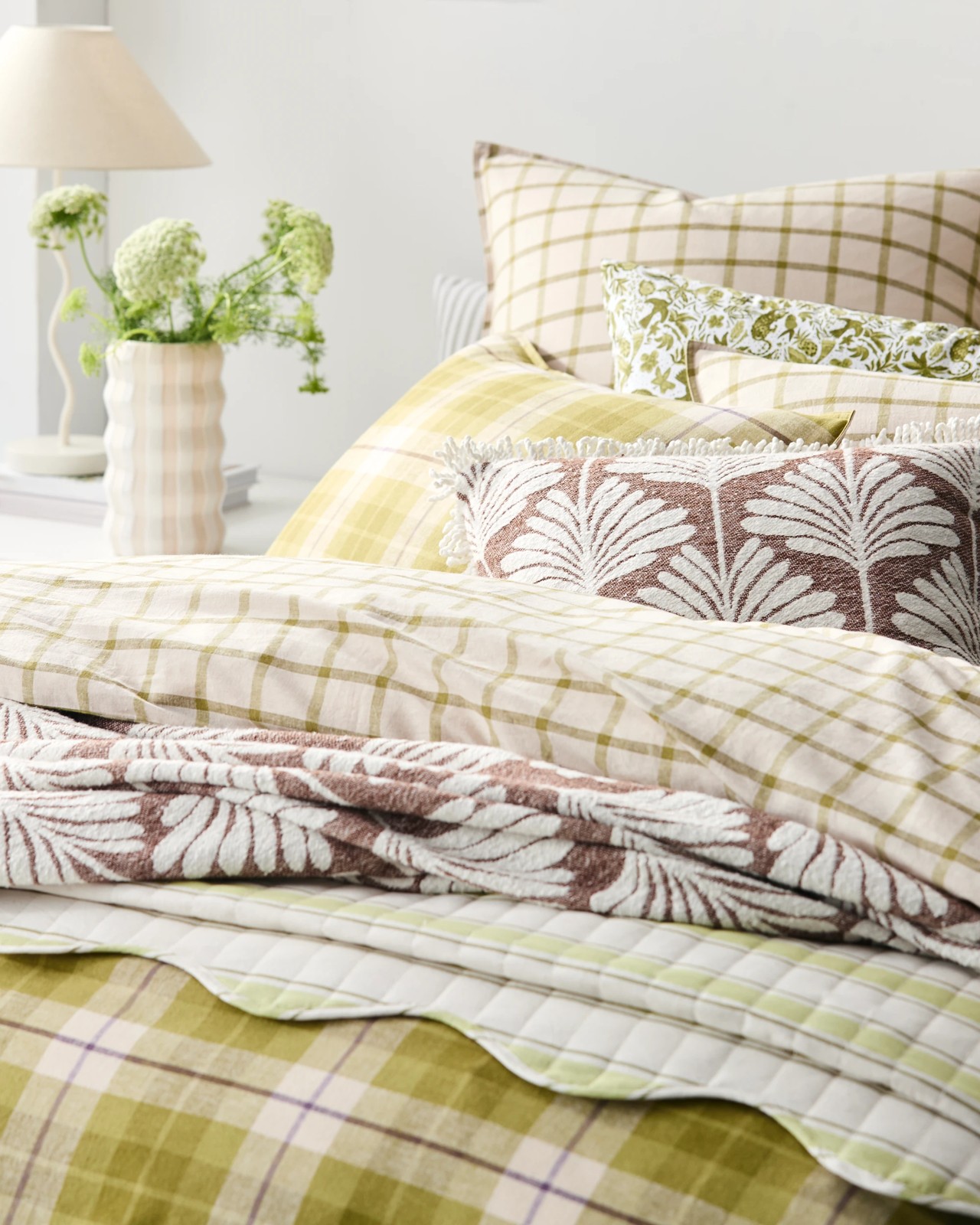 Aster Check Linen/Coton Quilt Cover Set 5 of 5