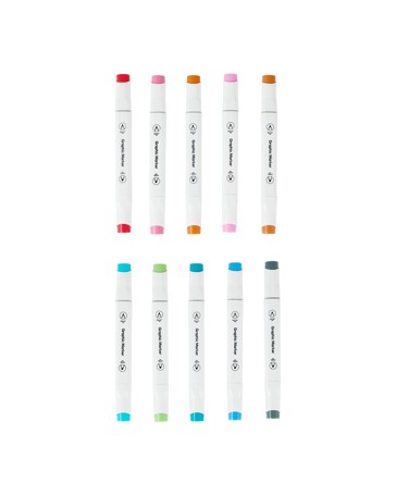 Anko 20 Pack Dual-Tip Markers with Carrying Case - Assorted