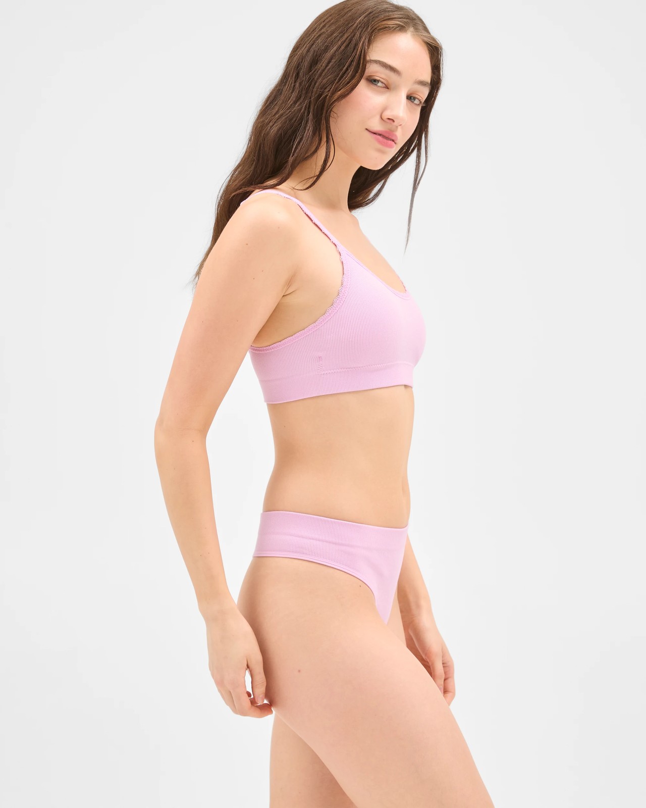 Lily Loves 2 Pack Rib Seamfree High Waist G-String Briefs - Orc/Pk 6 of 6