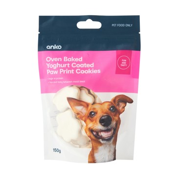Pet Treat Paw Print Cookies Yoghurt - Anko