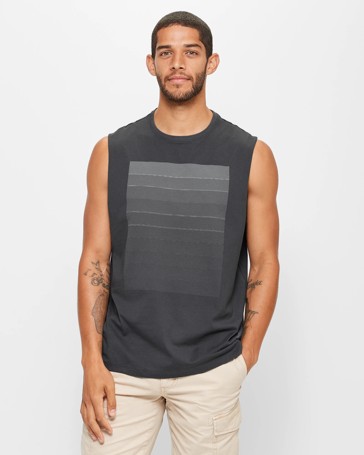 Printed Muscle Tank Top