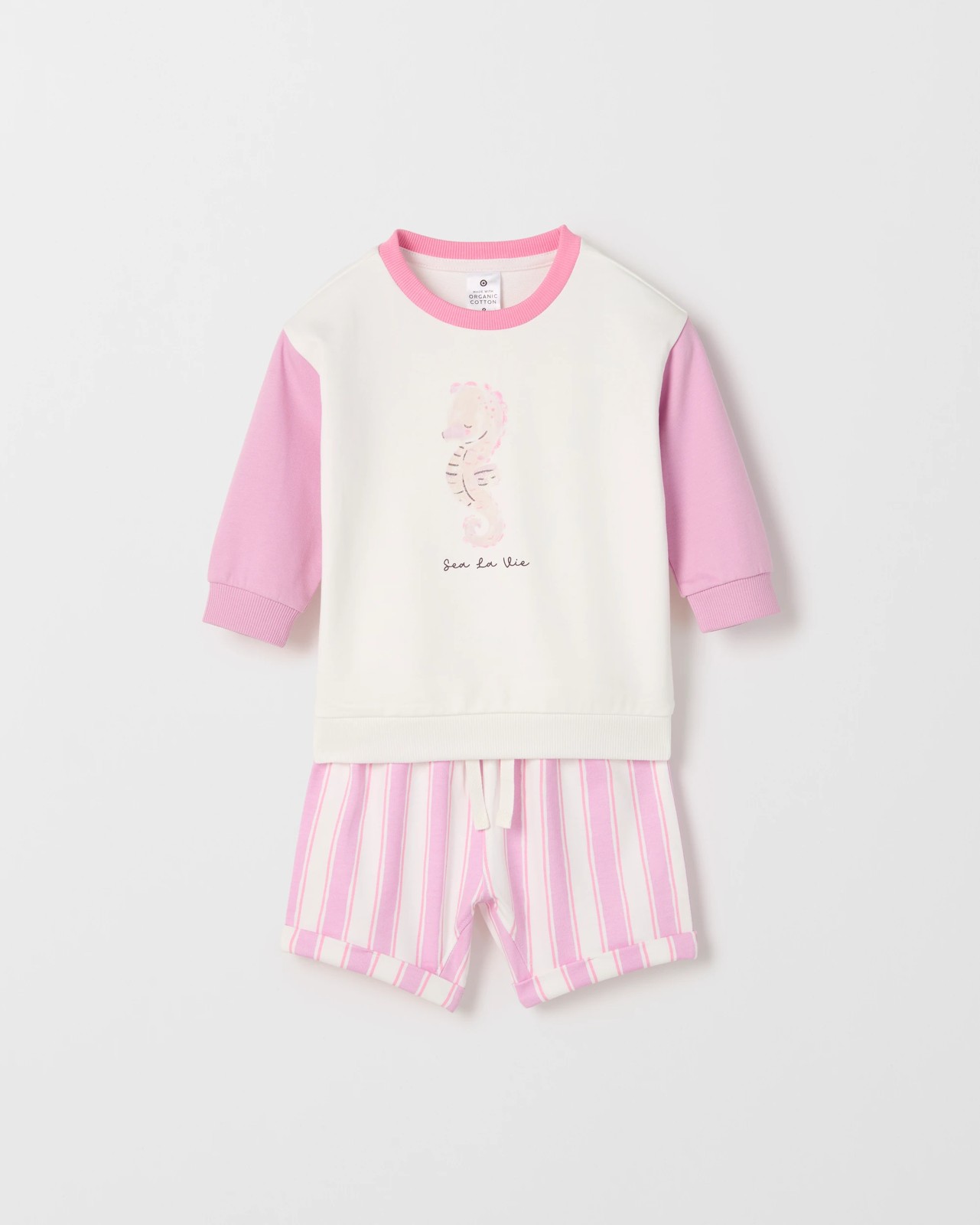 Organic Cotton Jumper and Shorts Set - Lilac 4 of 6