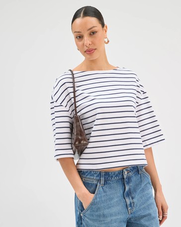 Australian Cotton Boat Neck Boxy T-Shirt