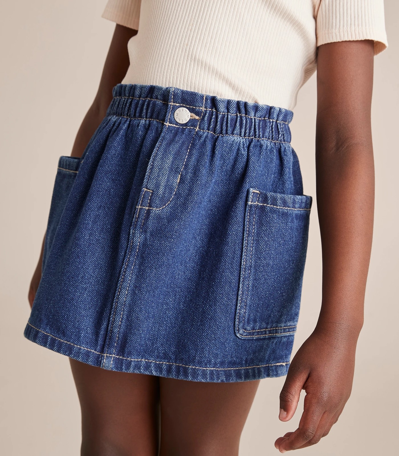 Denim Paperbag Waist Pull On Skirt Target Australia