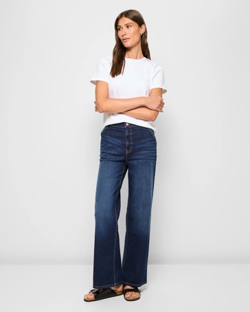 Super Soft Full Length Wide Leg Denim Jeans