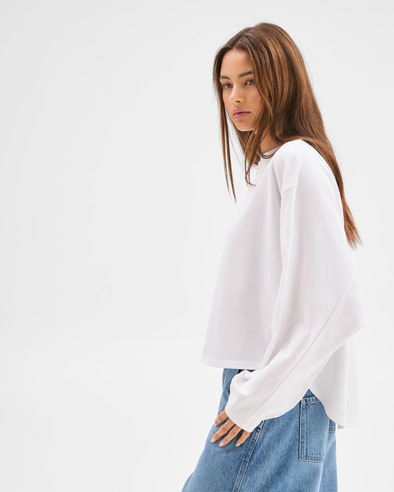Lily Loves Australian Cotton Dolman Sleeve T-Shirt - White 2 of 5