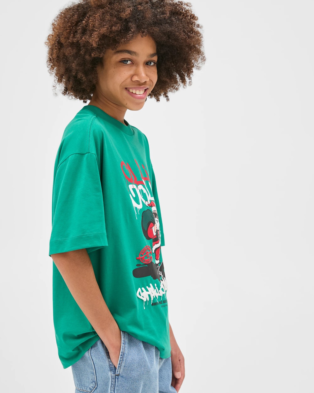Australian Cotton Christmas Oversized T-Shirt - Green 3 of 5