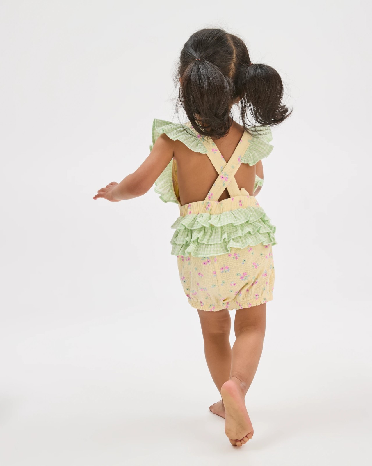 Baby Organic Cotton Rich Knit Sunsuit - Floral Sunlight Yellow 3 of 6