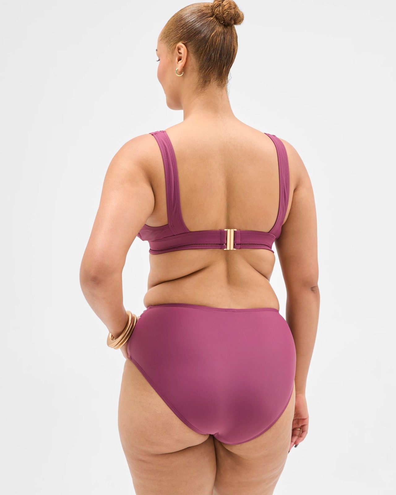 Shape Your Body Resort Ladder Trim High Waisted Matte Micro Swim Bikini Bottoms - Fig 6 of 6