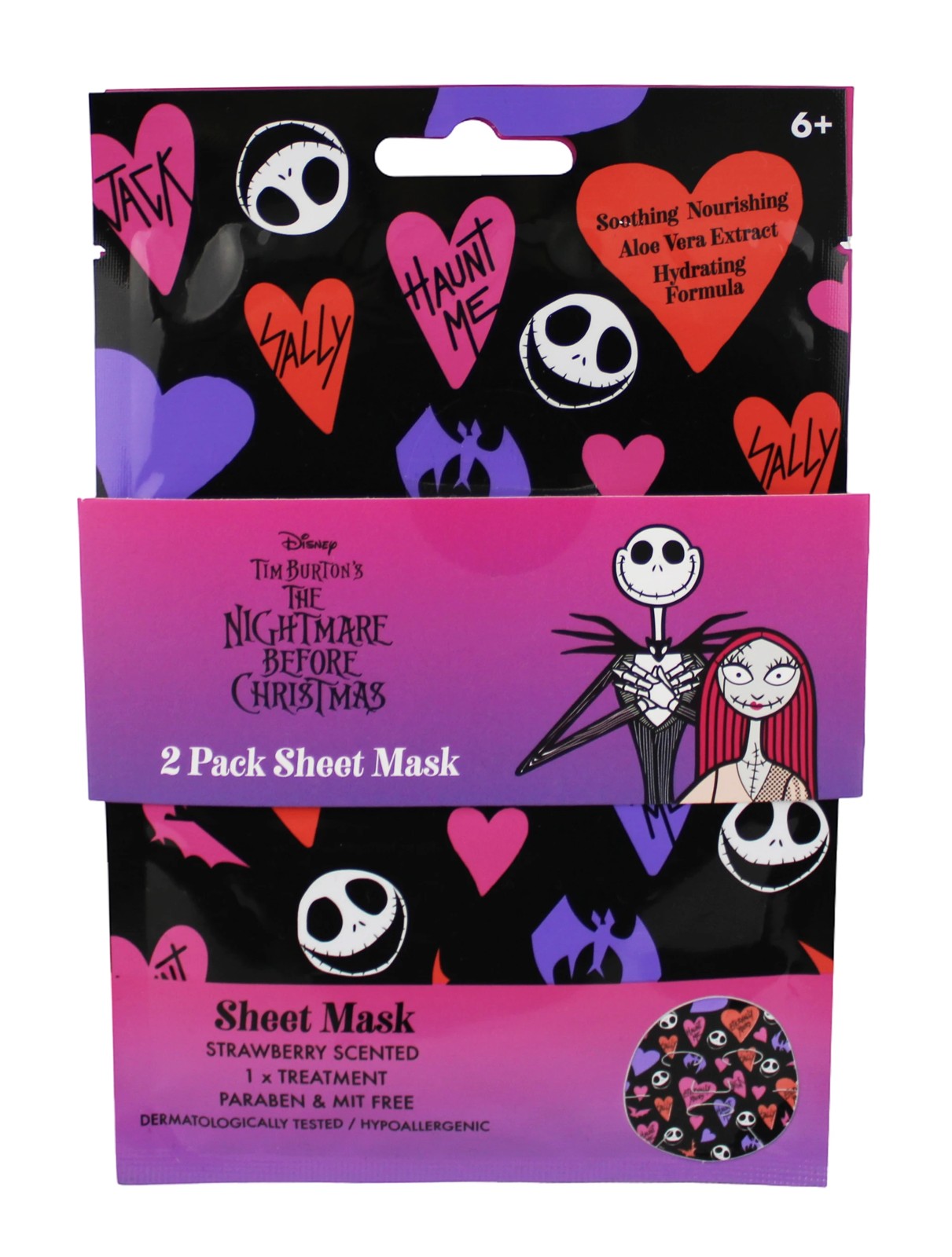 Disney Tim Burton’s The Nightmare Before Christmas Face Sheet Mask Duo - Strawberry Scented 2 of 4